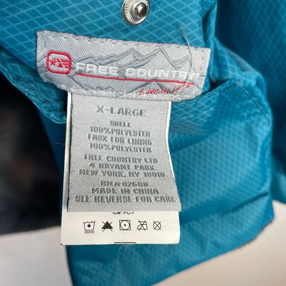 Free Country Radiance Reversible Hooded Jacket Butter Pile Lined Teal womens XL - Picture 9 of 10